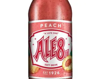 Peach Ale-8-One soda bottle label
