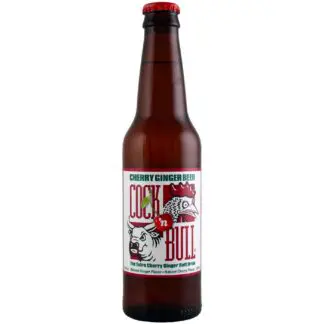 Cherry ginger beer bottle with label
