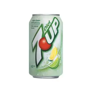 Diet 7UP can with lemon and lime