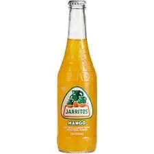 Glass bottle of Jarritos mango soda