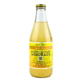 Glass bottle of slightly sparkling lemonade