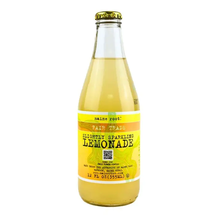 Glass bottle of slightly sparkling lemonade