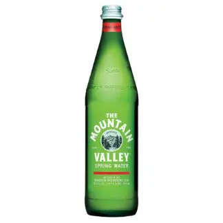 Tall Mountain Valley green glass bottle