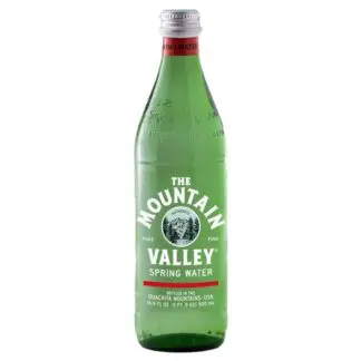 Mountain Valley spring water green glass bottle