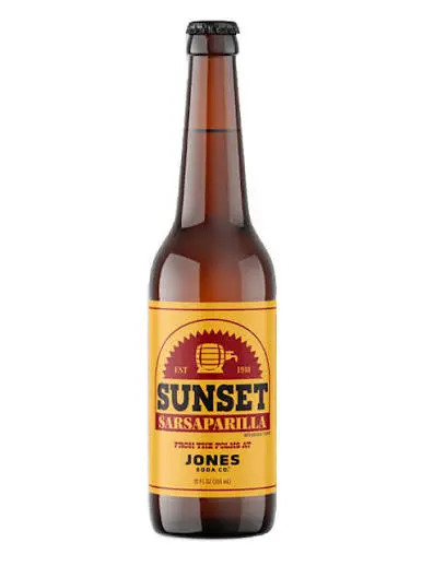 Sunset sarsaparilla brown glass bottle