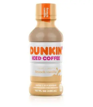 Dunkin French Vanilla iced coffee bottle