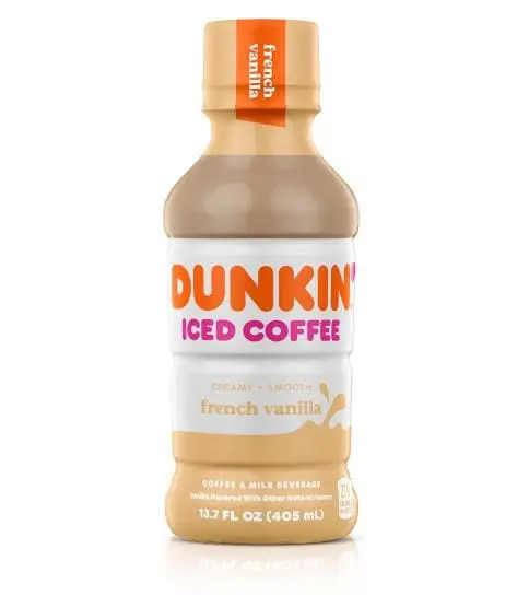 Dunkin French Vanilla iced coffee bottle