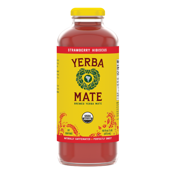 Yerba Madre Strawberry Hibiscus Yerba Mate – 12 Pack – 16oz Glass