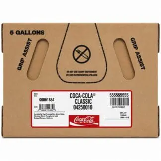Coca-Cola Classic five-gallon cardboard box
