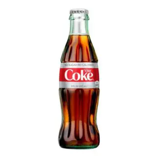 Glass bottle of Diet Coke