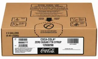Coca-Cola Zero sugar syrup cardboard box