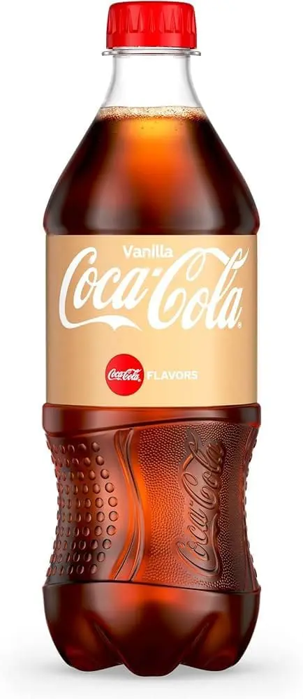 Vanilla Coca-Cola plastic bottle with red cap