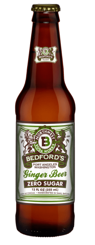 Bedford's zero-sugar ginger beer bottle