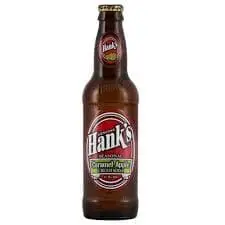 Brown glass bottle labeled Hank's Caramel Apple