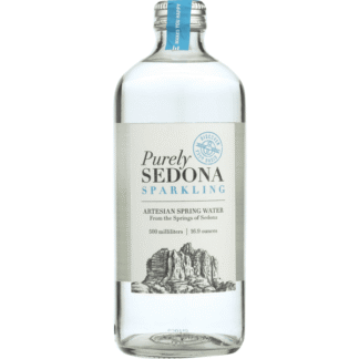 Bottle of Purely Sedona sparkling water
