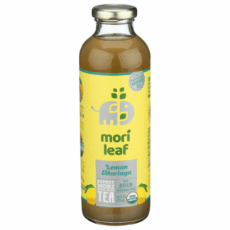 Bottle of Mori Leaf lemon moringa tea