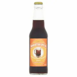 Brown bottle of sarsaparilla soda