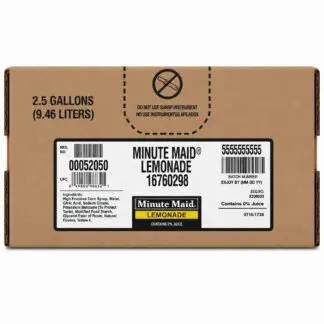 Cardboard box labeled Minute Maid lemonade