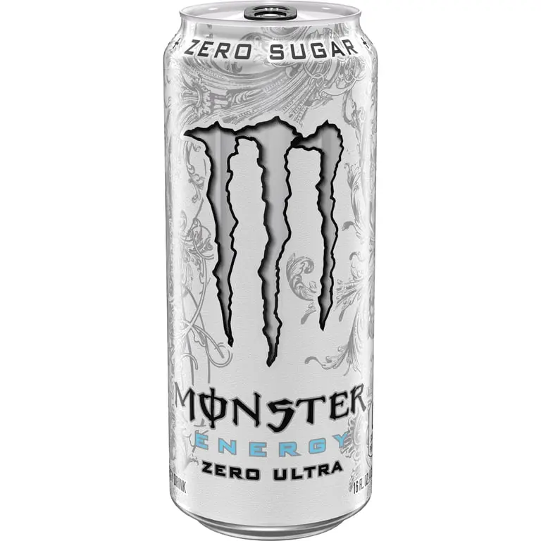 White Monster Energy Zero Ultra can
