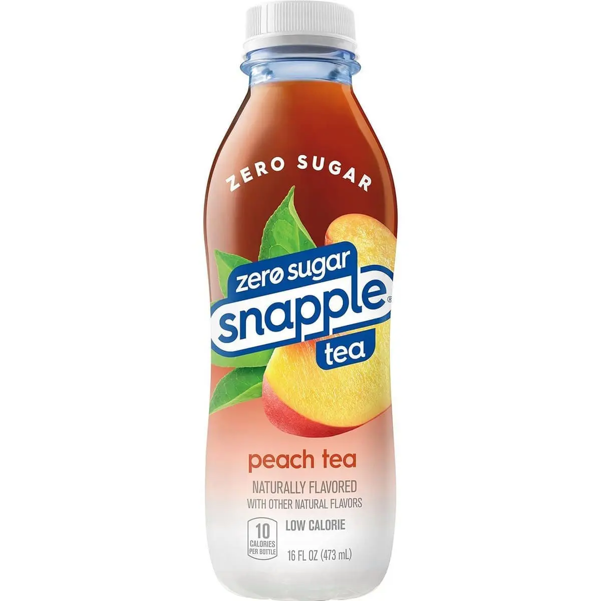 Zero sugar Snapple peach tea plastic bottle
