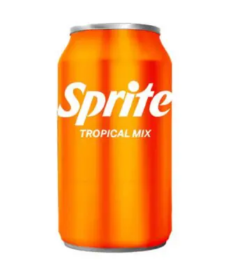 Bright orange Sprite Tropical Mix soda can