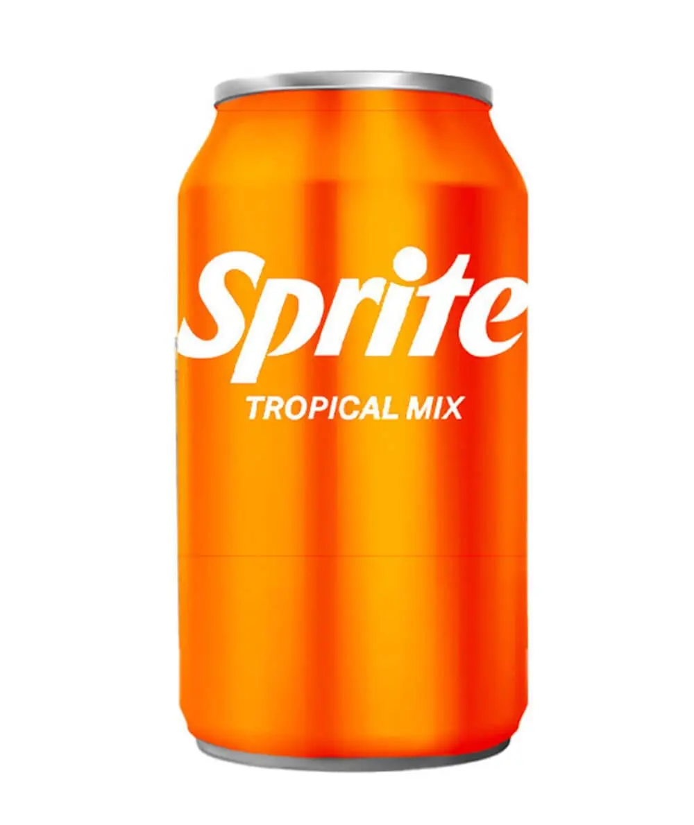 Bright orange Sprite Tropical Mix soda can
