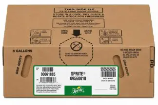 Sprite five-gallon cardboard shipping box