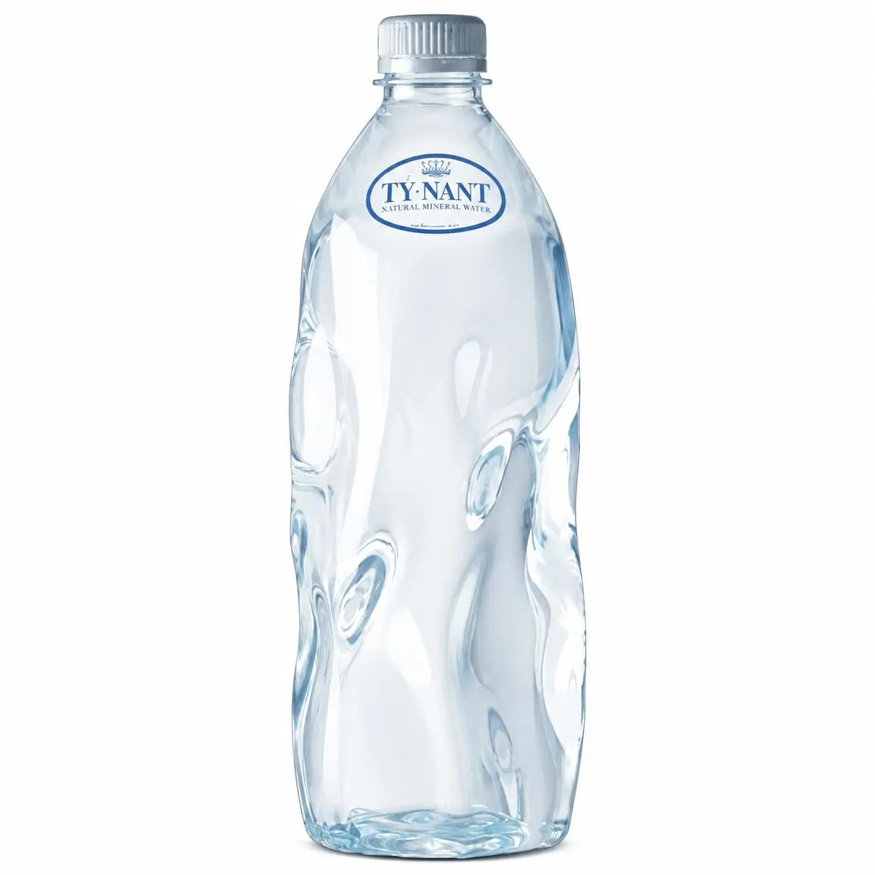 Clear plastic bottle of mineral water