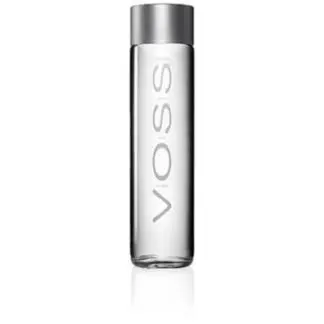 Clear VOSS water bottle with silver cap