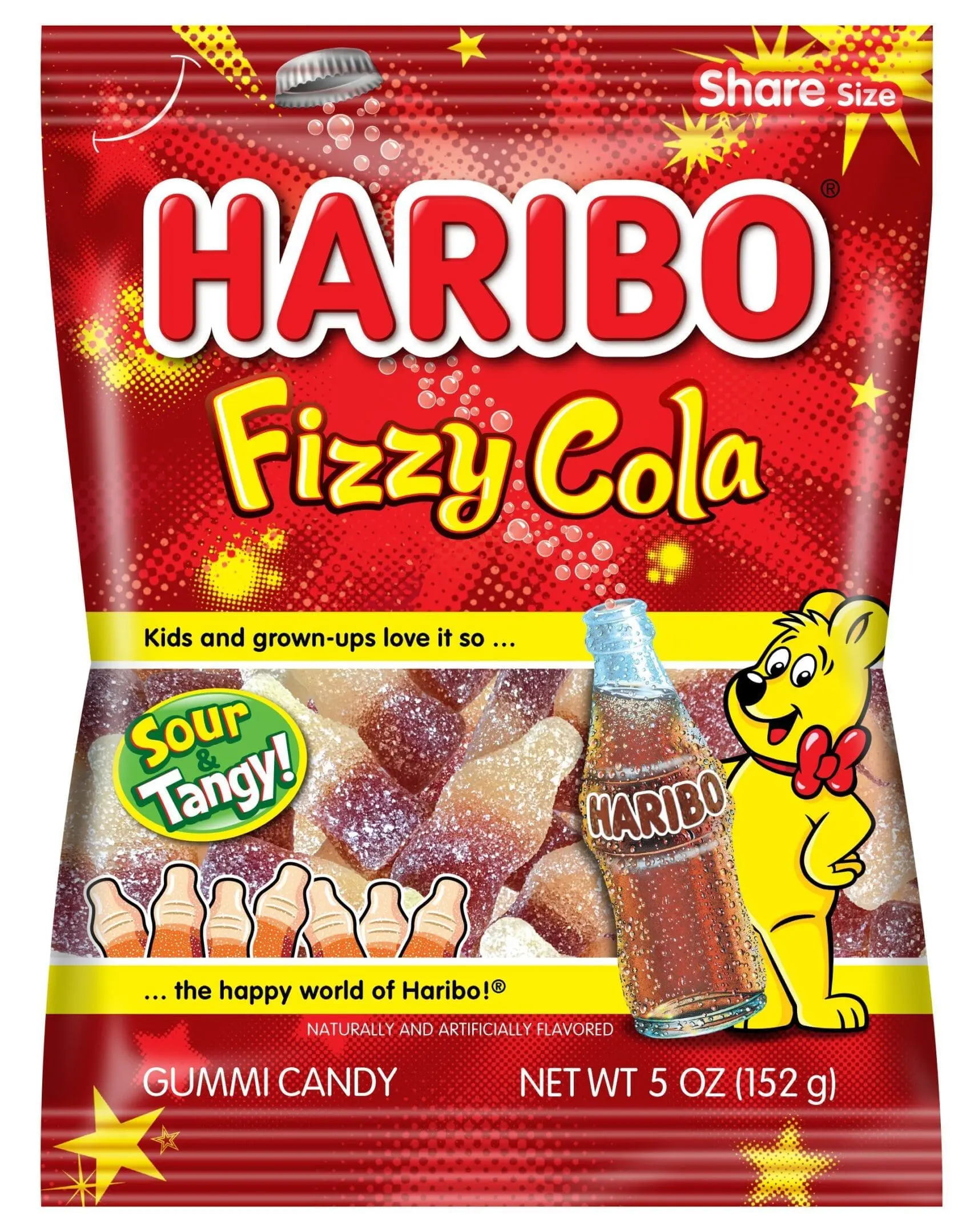 Haribo Gummy Candy Share Size - 12 Pack - Fizzy Cola 4oz