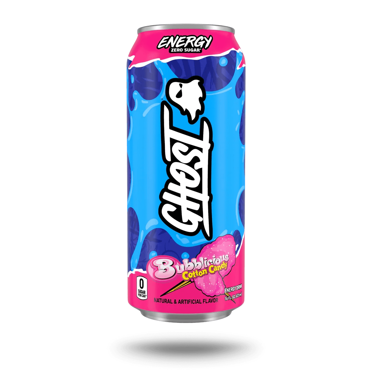 Ghost Energy Drink - 12 Pack - Bubblicous Cotton Candy 16oz (Can)