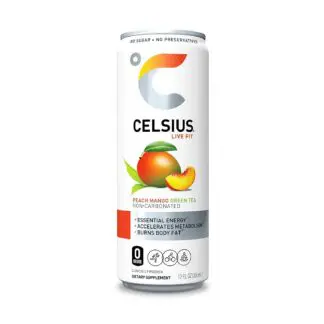 Celsius Energy Drink - 12 Pack - Non-Carbonated Peach Mango Green Tea 12oz (Can)
