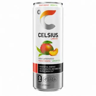 Celsius Energy Drink - 12 Pack - Peach Mango Green Tea 12oz (Can)