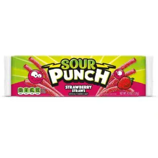 Sour Punch Straws Candy - 24 Pack - Strawberry 2oz
