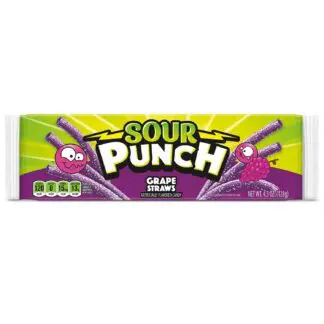 Sour Punch Straws Candy - 24 Pack - Grape 2oz