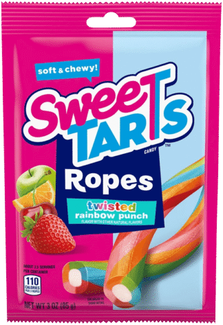 SweeTARTS Ropes Candy Twisted Rainbow Punch - 12 Pack 3.5oz