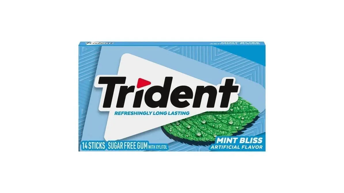 Trident Sugar Free Gum - 12 Pack - Mint Bliss 14 Sticks