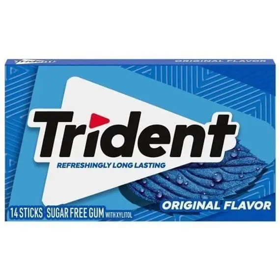 Trident Sugar Free Gum - 15 Pack - Original 14 Sticks