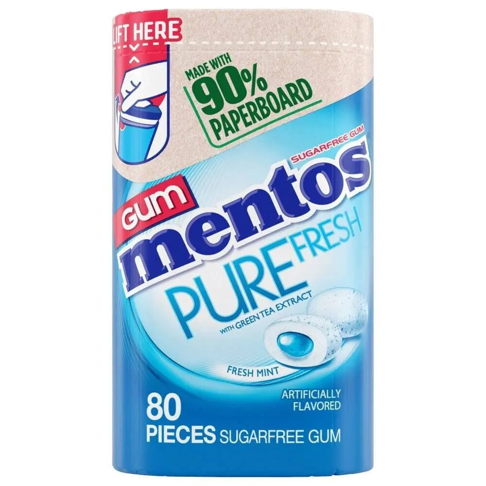Mentos Pure Fresh Gum - 4 Pack - Fresh Mint 80 Count