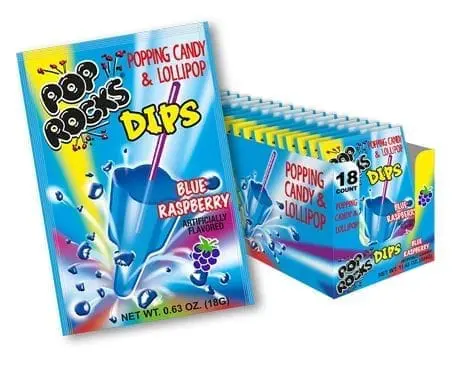Pop Rocks Popping Candy & Lollipop Dips Blue Raspberry - 18 Pack 0.63oz - Image 2