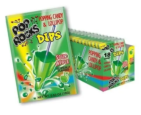 Pop Rocks Popping Candy & Lollipop Dips Blue Raspberry - 18 Pack 0.63oz - Image 3