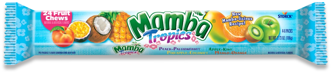 Mamba Fruit Chews Candy - 24 Pack - Tropics 2.80oz