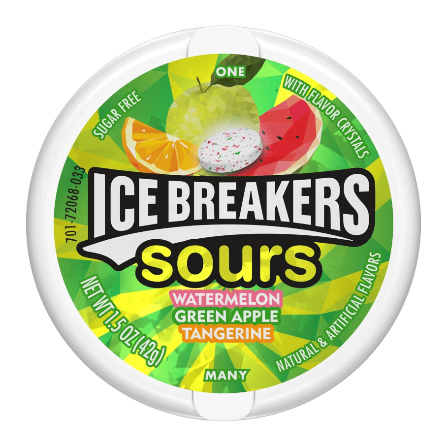 Ice Breakers Mints - 8 Pack - Sours Watermelon, Green Apple, Tangerine