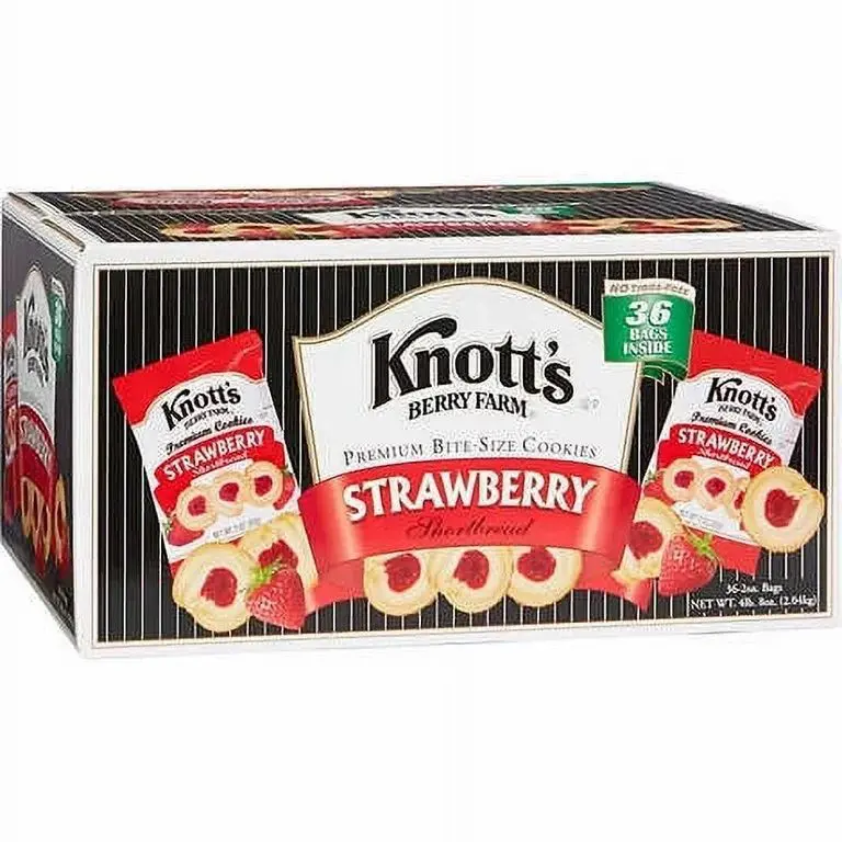 Knott - 36 Pack - Knotts Berry Farm Strawberry Bite Size Cookie 2oz