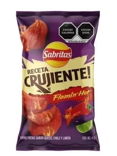 Imported Mexican Sabritas Lay Receta Crujiente Flamin’ Hot - 12 Pack 45g