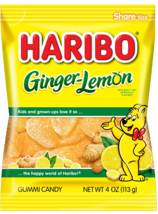 Haribo Gummy Candy Share Size - 12 Pack - Ginger Lemon 4oz