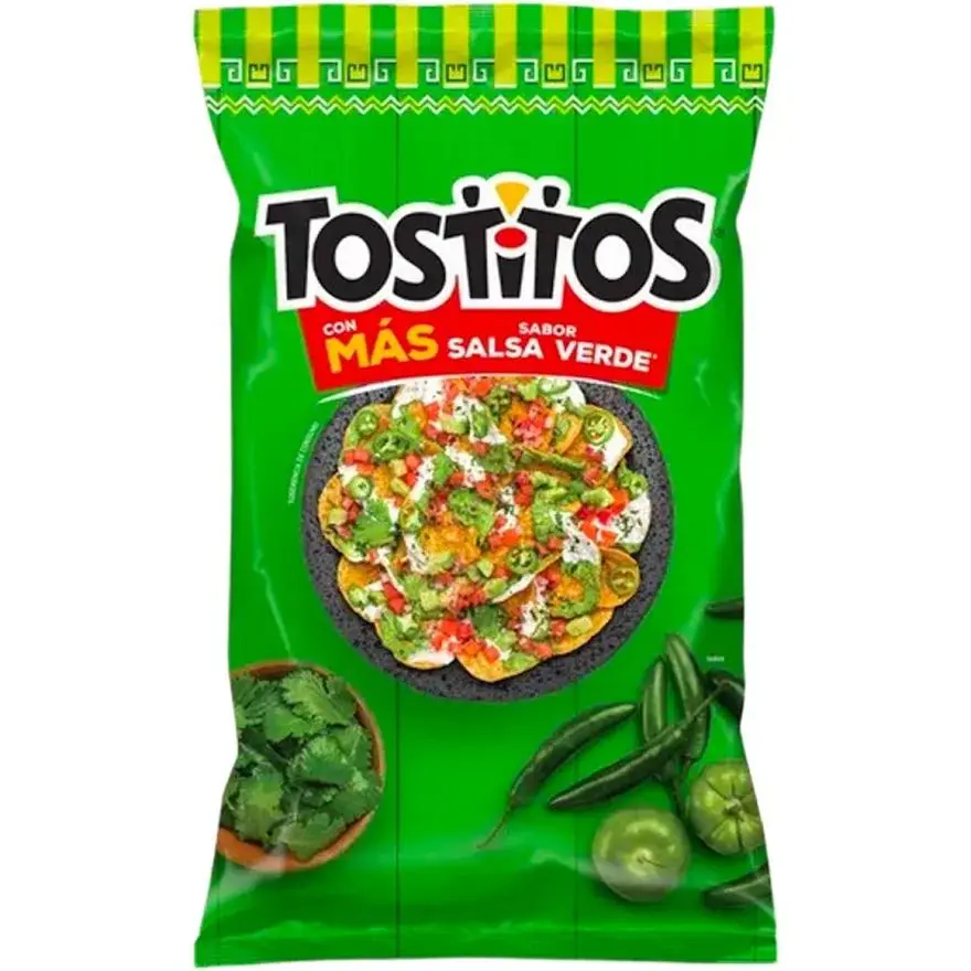 Imported Mexican Tostitos Tortilla Chips - 12 Pack - Con Mas Salsa Sabor Verde 65g