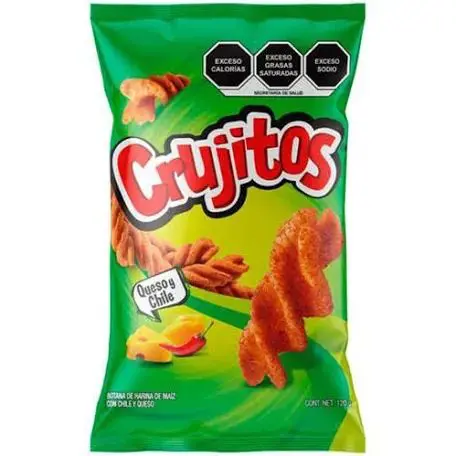 Imported Mexican Crujitos Corn Snacks with Queso & Chile - 12 Pack 120g