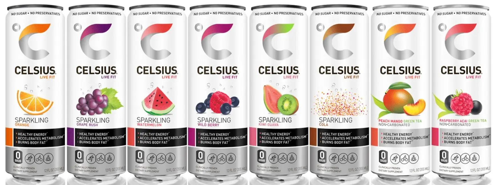 Celsius Energy Drink - 12 Pack - Raspberry Peach 12oz (Can) - Image 2