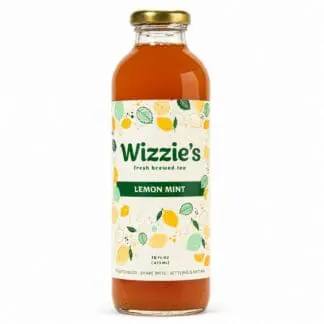 Wizzies Lemon Mint Tea – 12 Pack 16oz Glass
